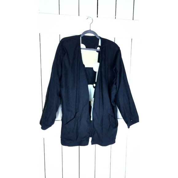 Vintage Yak Magik oversized checkered patchwork button cotton jacket - Picture 4 of 6